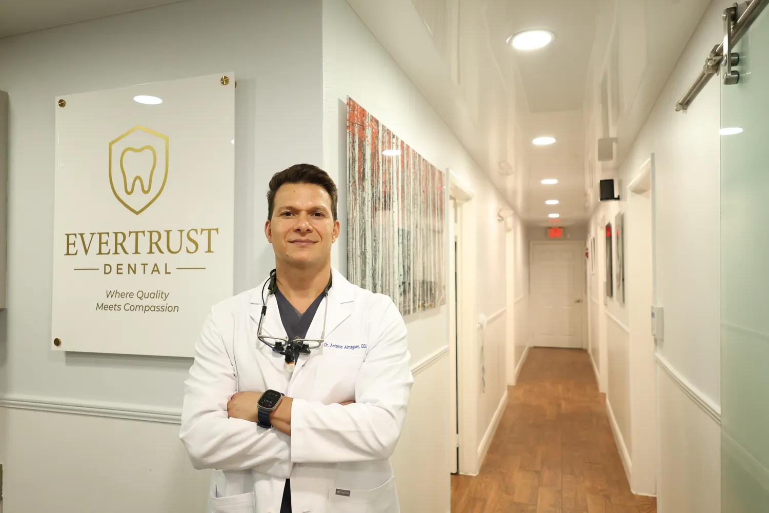 Dr. Antonio Almaguer at the Evertrust Dental practice in Sunrise, FL